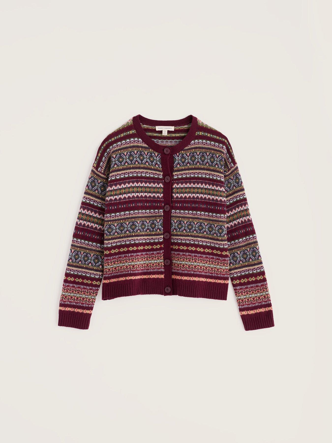 Image 4 of 5 of Seasalt Cornwall Copperhouse Fair Isle Cardigan - Purple