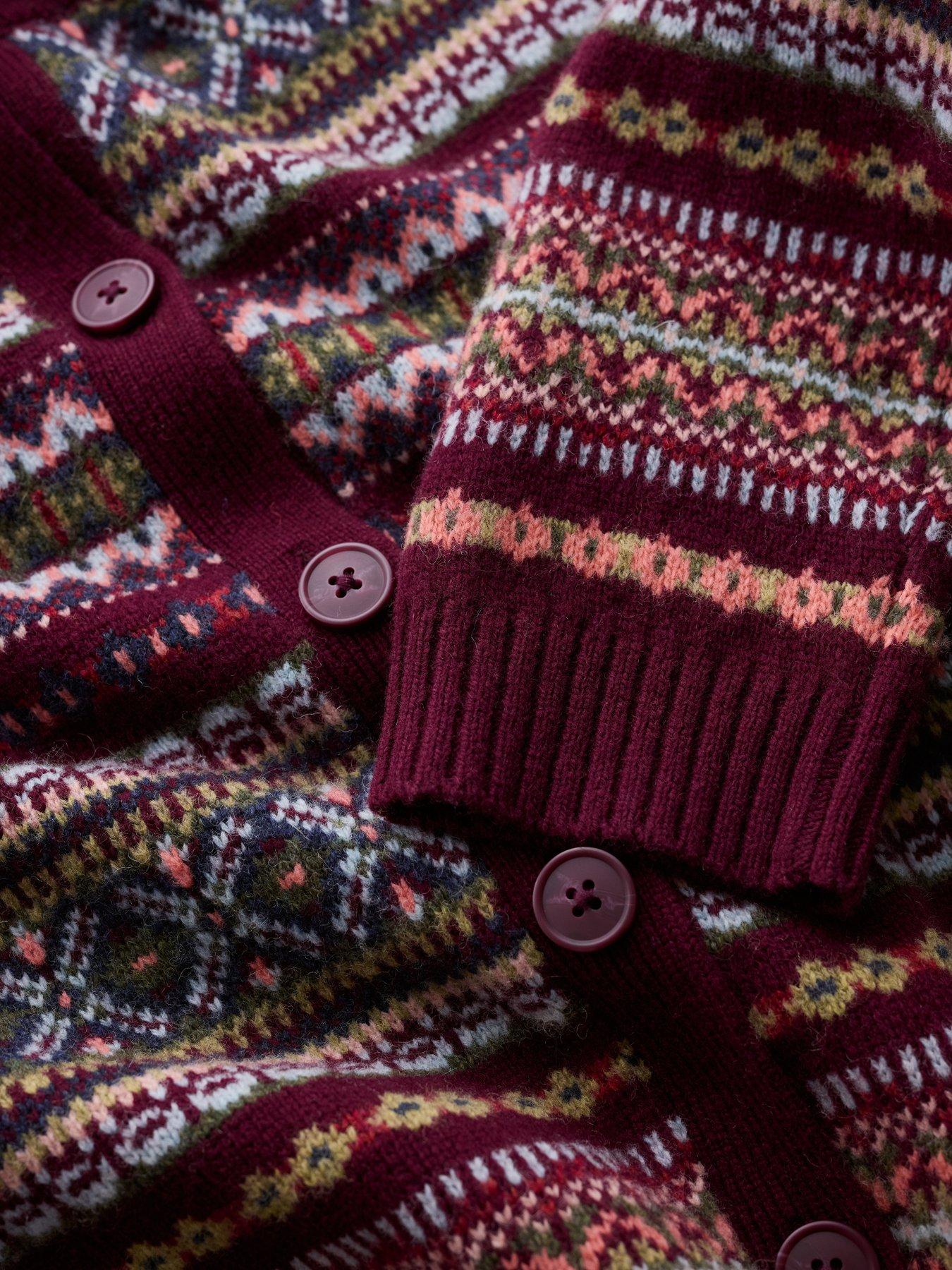 Image 5 of 5 of Seasalt Cornwall Copperhouse Fair Isle Cardigan - Purple