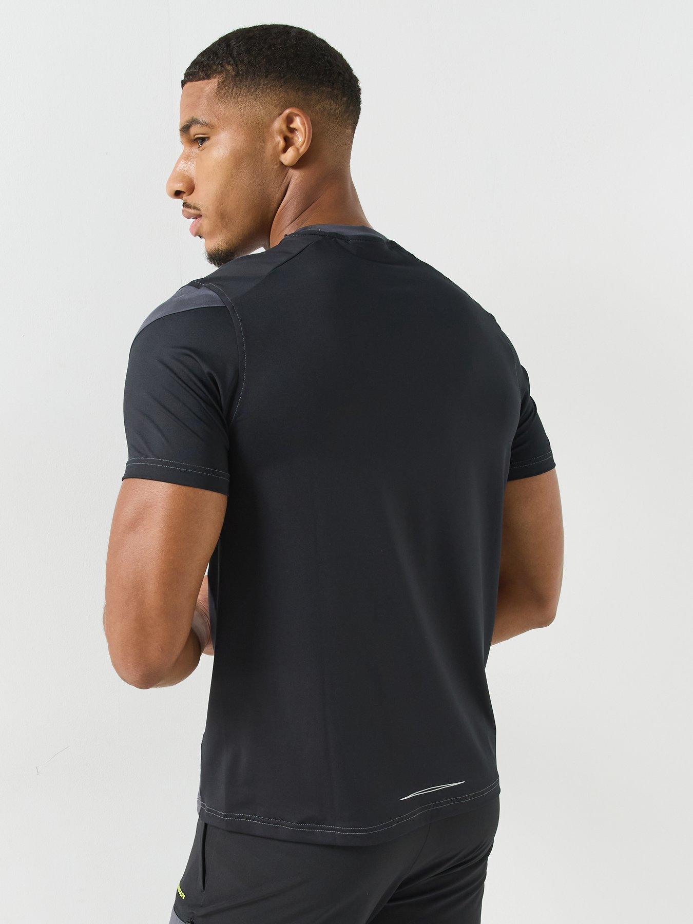 Image 2 of 5 of Monterrain Mens Orbit Stretch Panel T-Shirt - Black/Grey