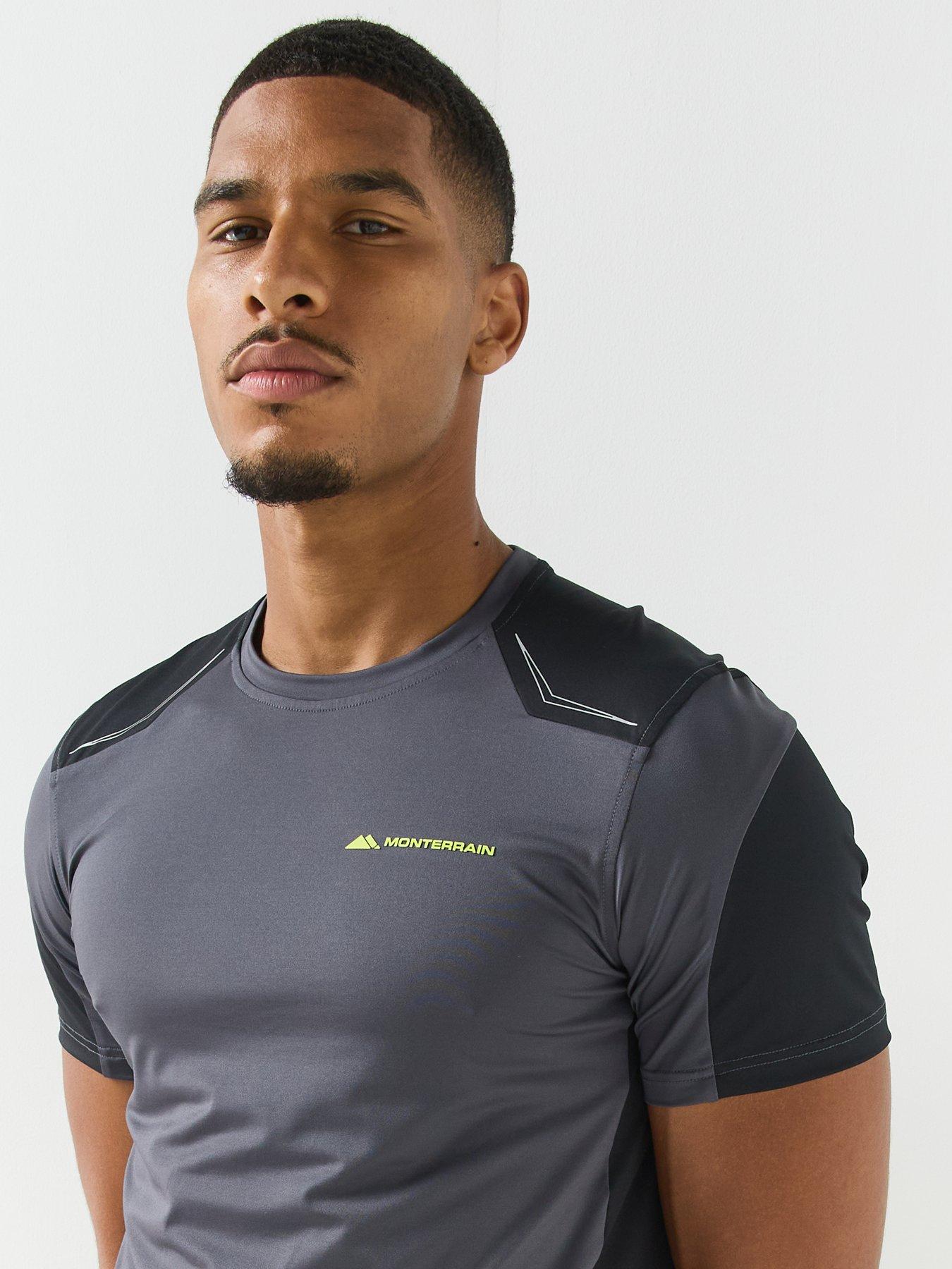 Image 5 of 5 of Monterrain Mens Orbit Stretch Panel T-Shirt - Black/Grey