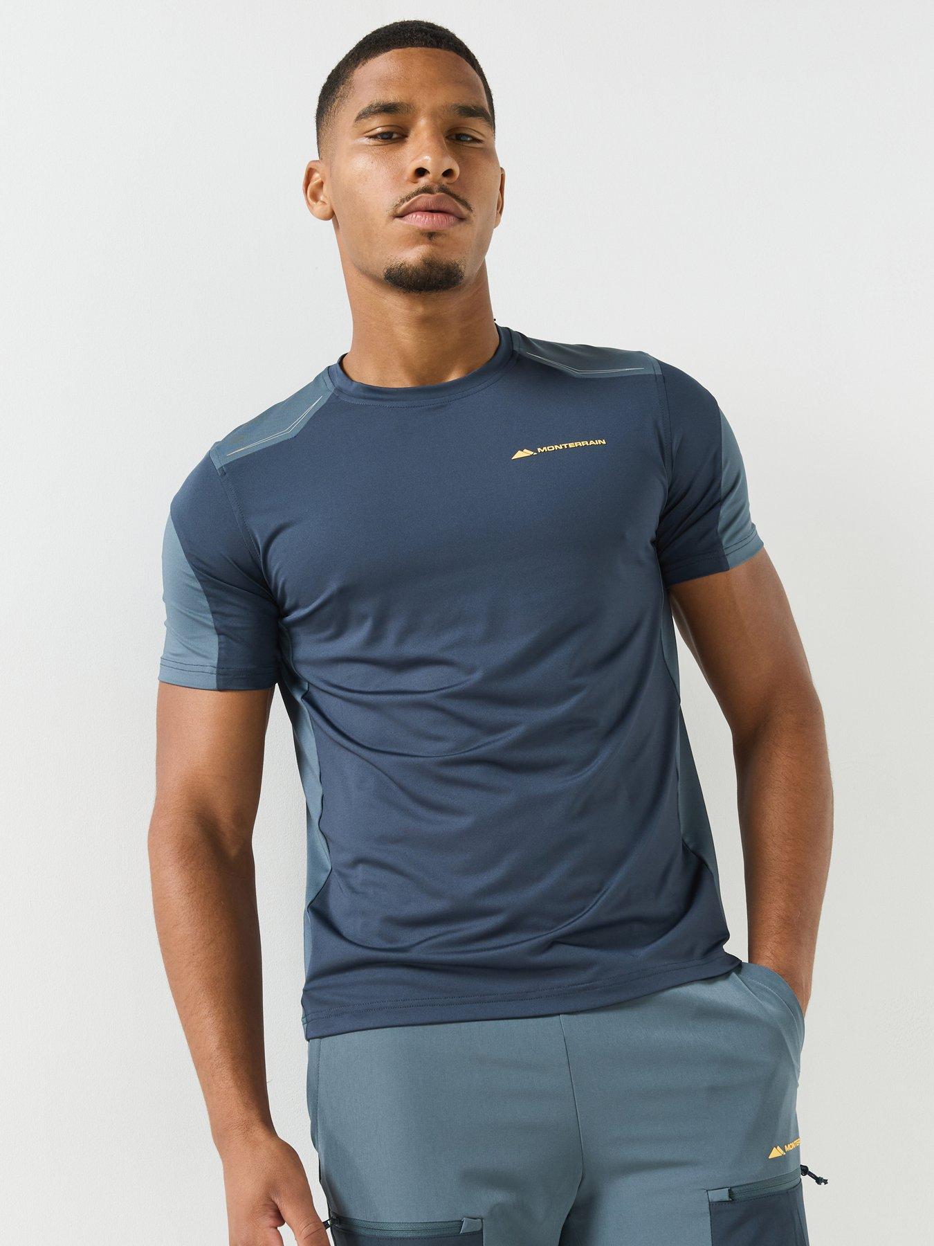 Image 1 of 5 of Monterrain Mens Orbit Stretch Contrast Panel T-Shirt - Grey