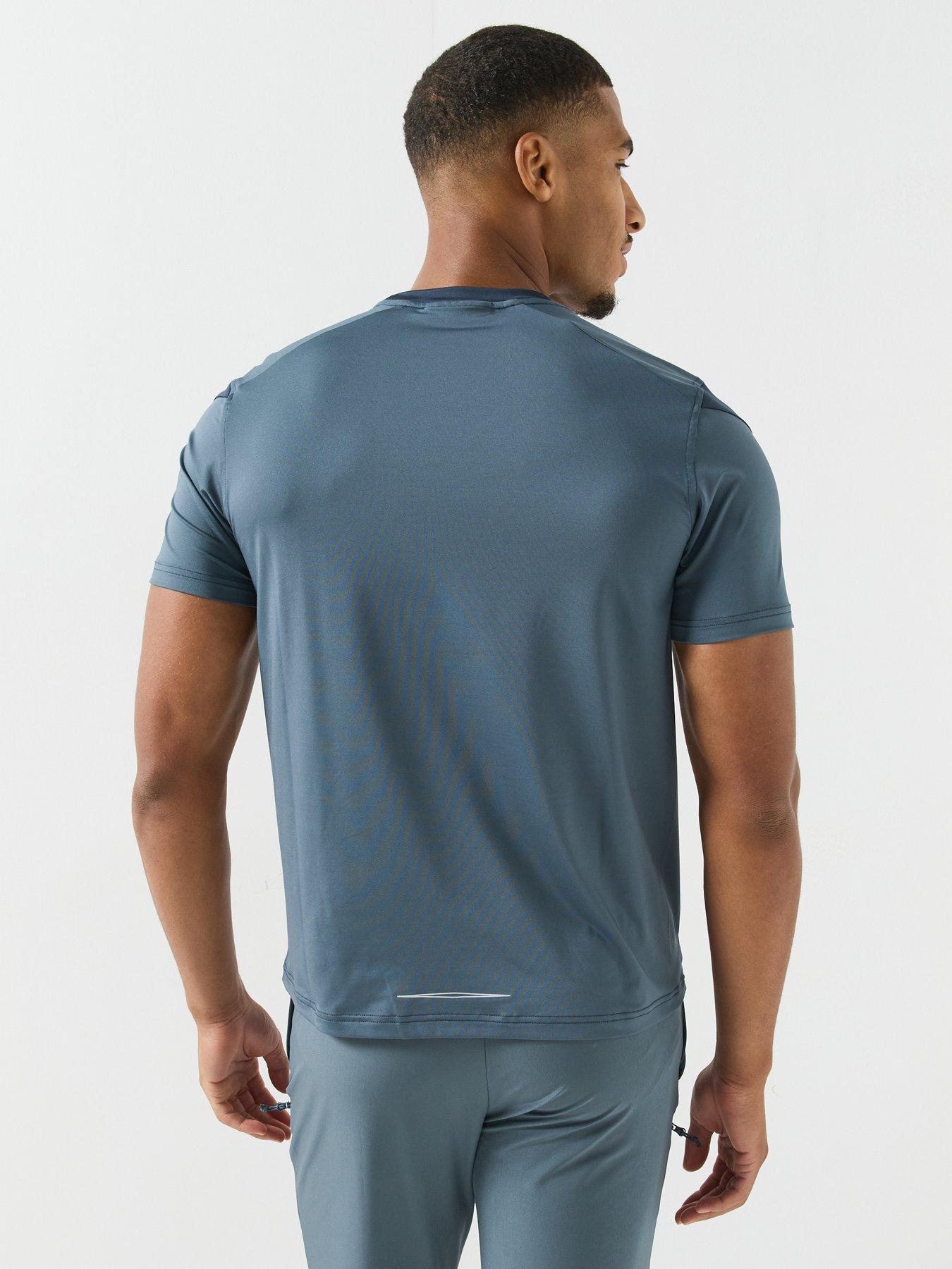 Image 2 of 5 of Monterrain Mens Orbit Stretch Contrast Panel T-Shirt - Grey