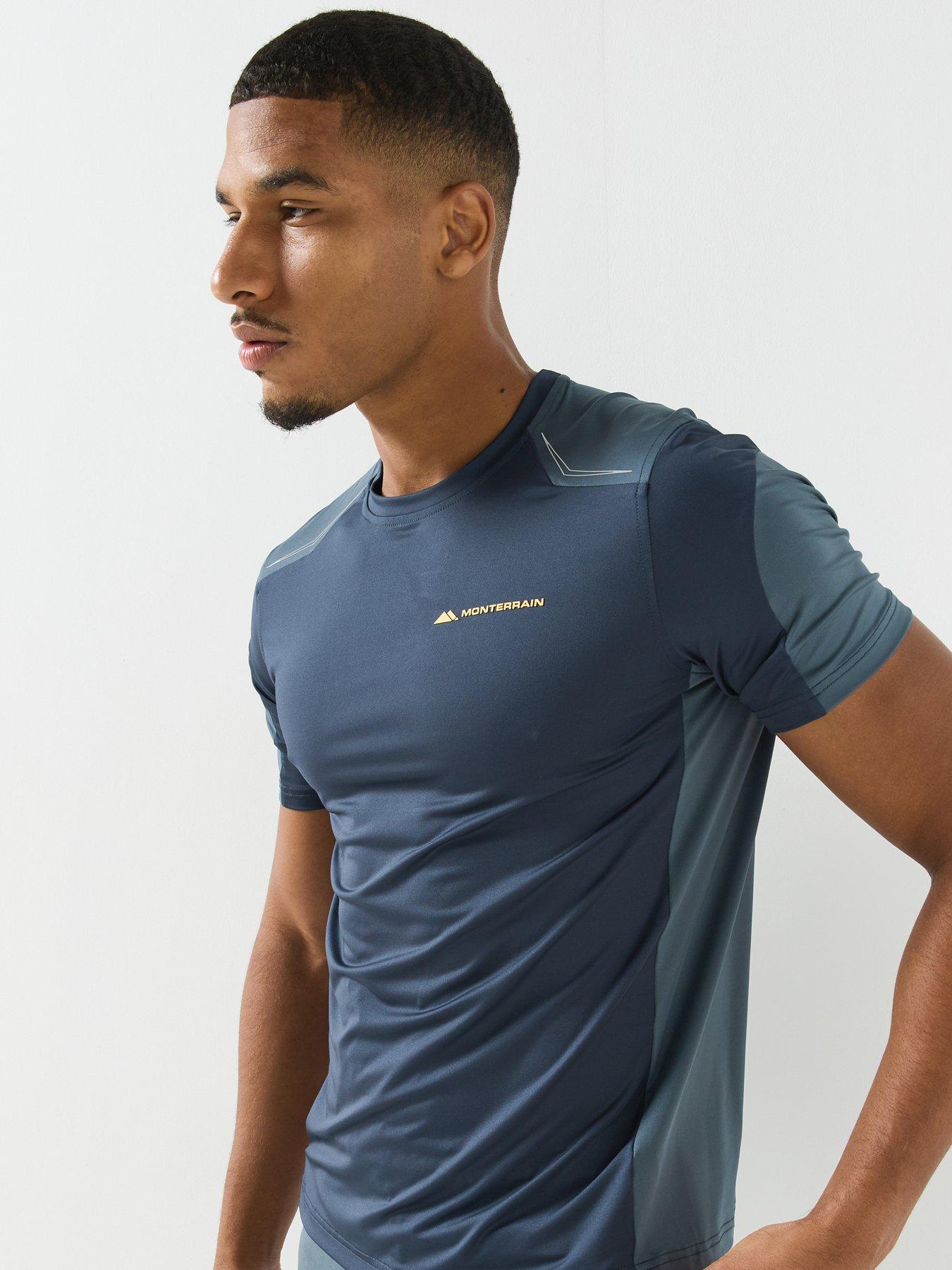 Image 4 of 5 of Monterrain Mens Orbit Stretch Contrast Panel T-Shirt - Grey
