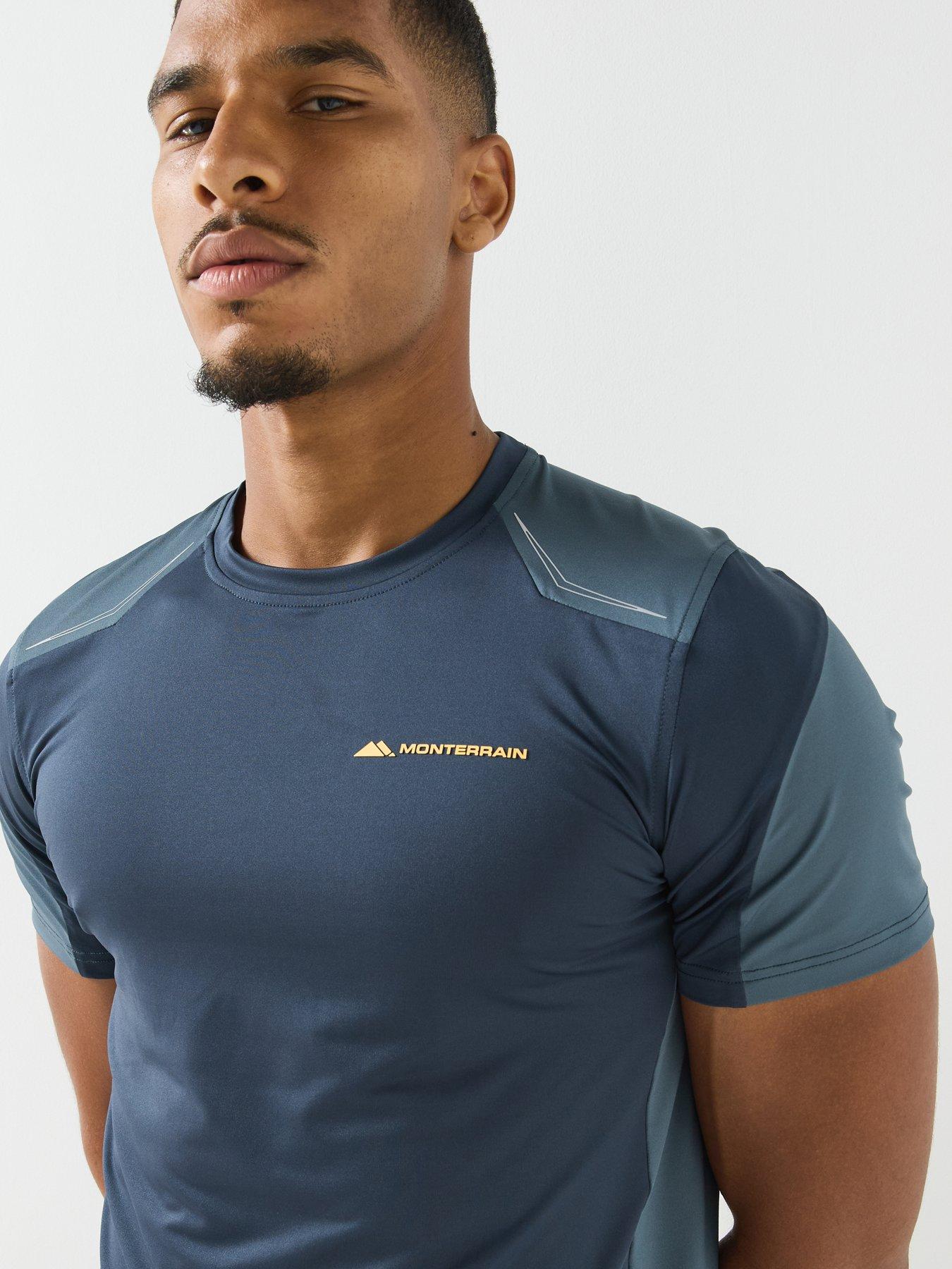 Image 5 of 5 of Monterrain Mens Orbit Stretch Contrast Panel T-Shirt - Grey