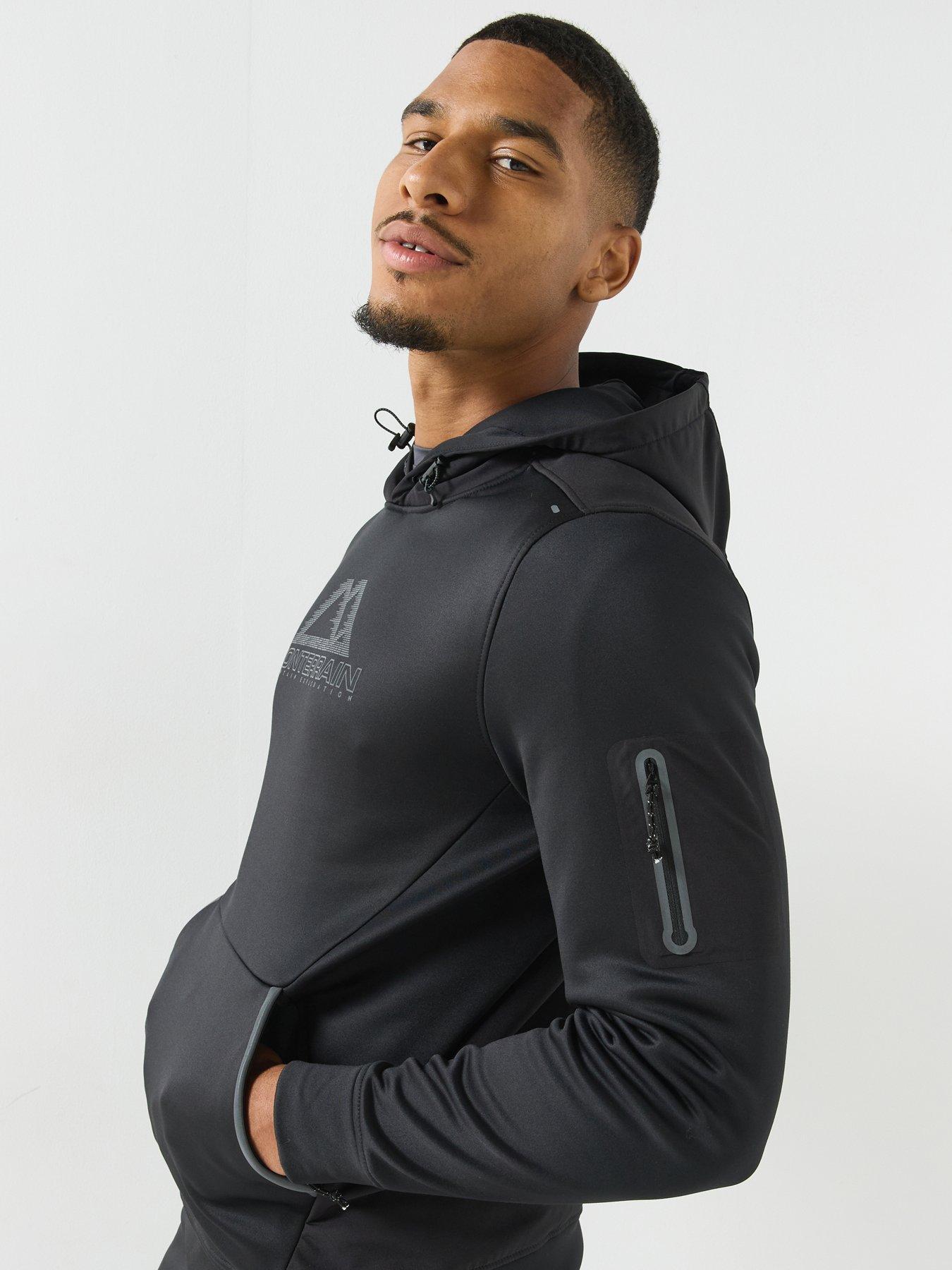 Image 4 of 6 of Monterrain Mens Speed 4.0 Poly Fleece Stretch Overhead Hoodie - Black