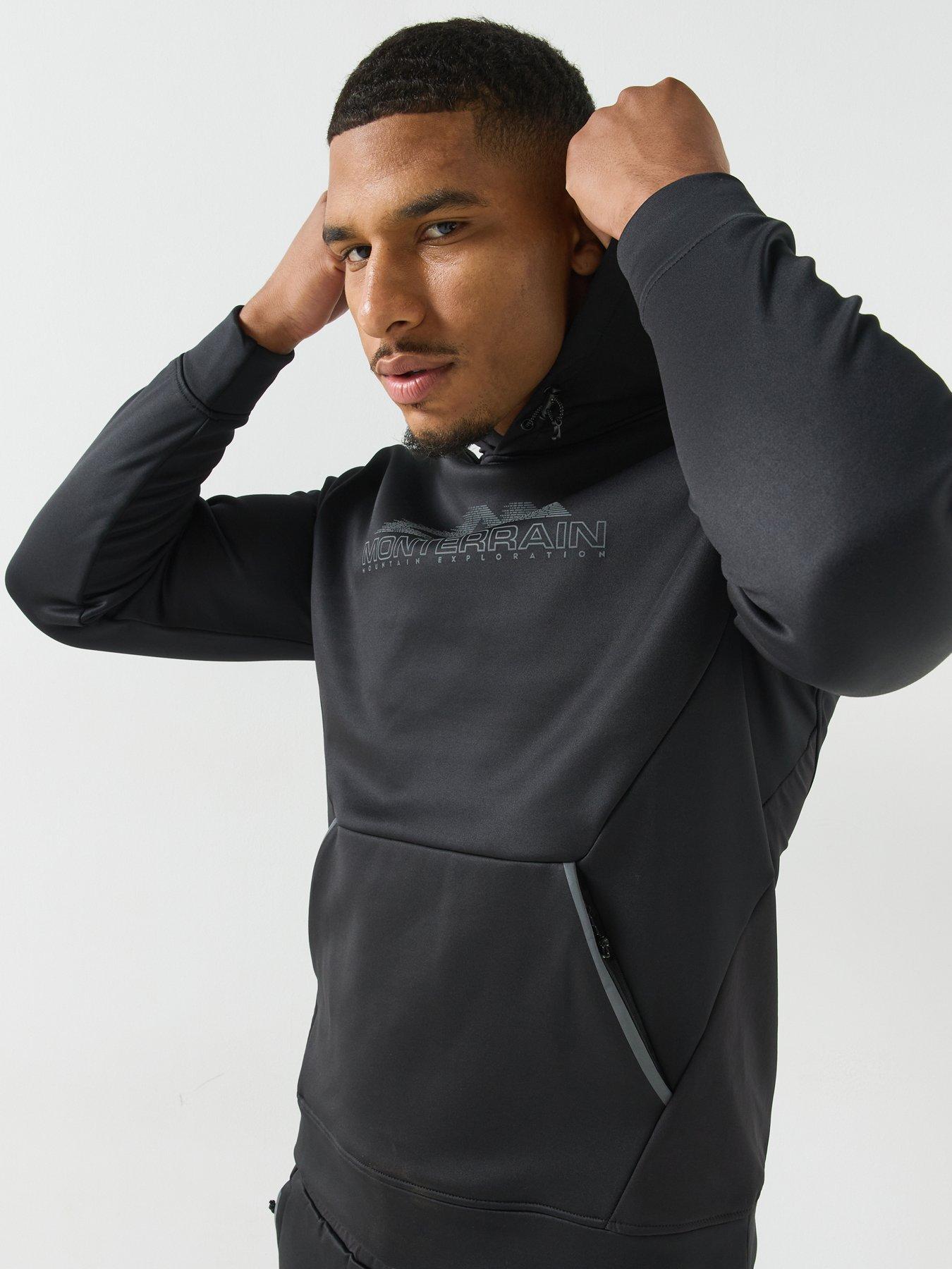 Image 5 of 6 of Monterrain Mens Speed 4.0 Poly Fleece Stretch Overhead Hoodie - Black