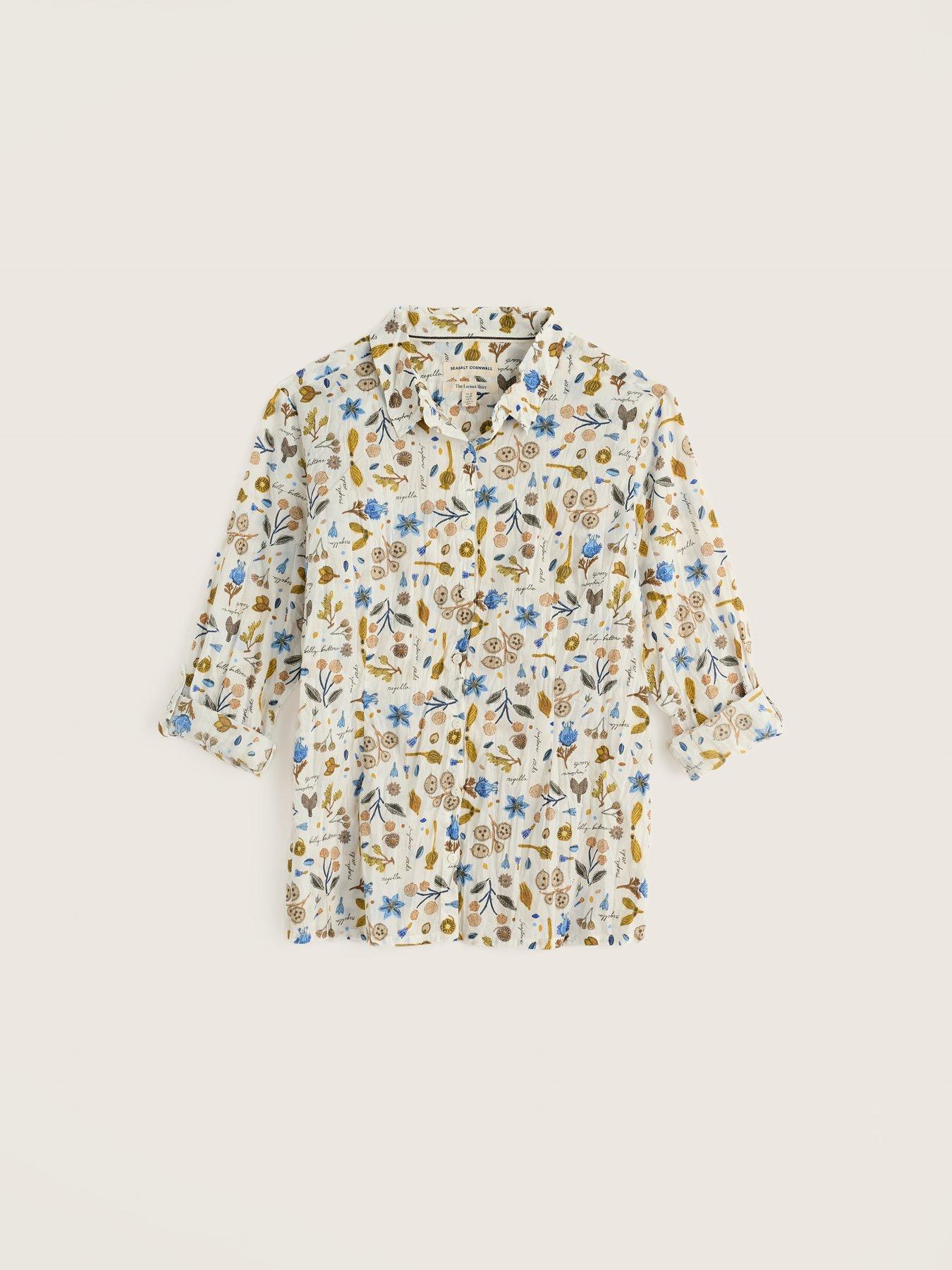 Image 4 of 6 of Seasalt Cornwall Larissa Floral Print Shirt - Cream