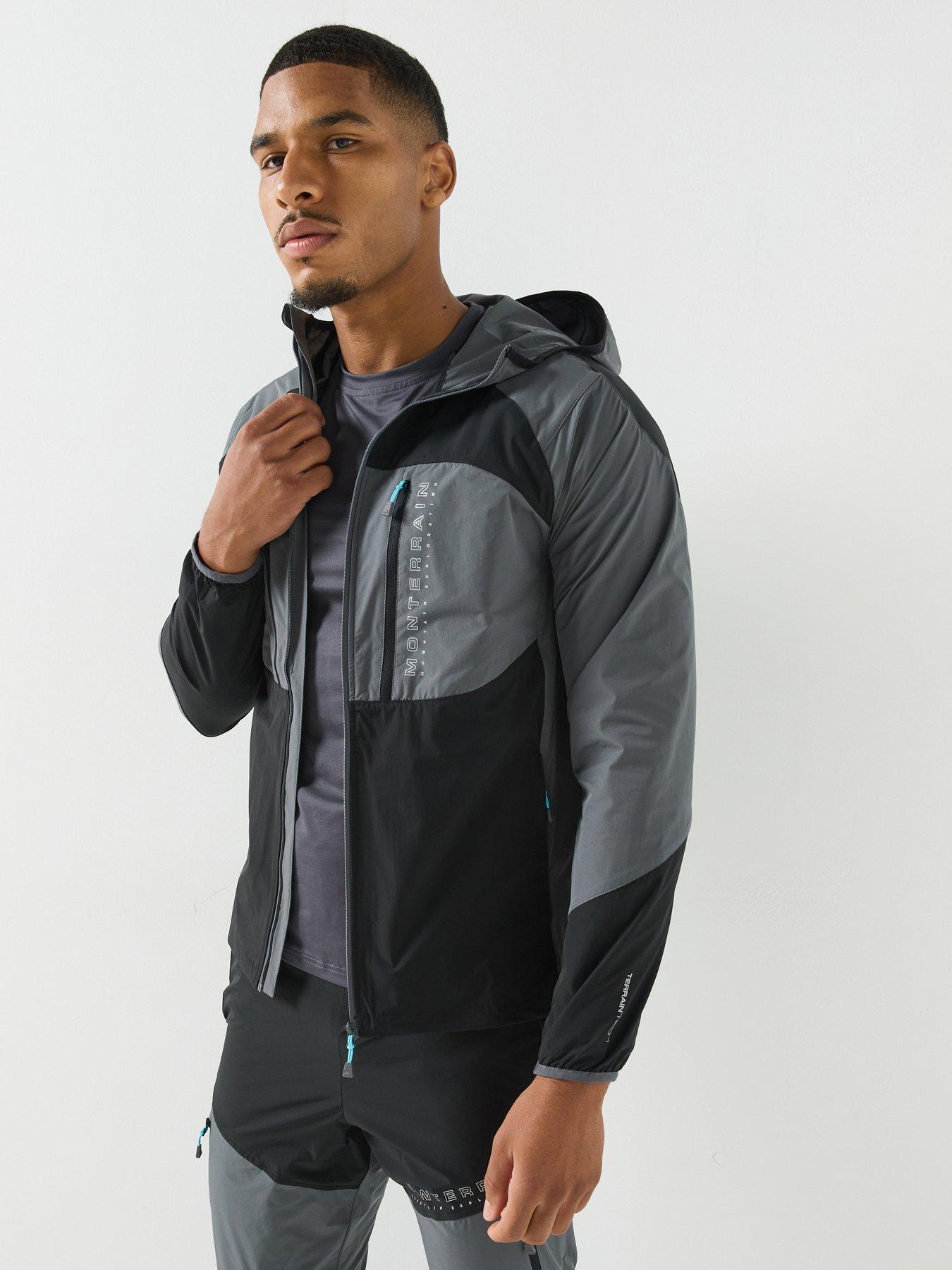 Image 1 of 6 of Monterrain Mens Woven Full Zip Hooded Jacket - Grey
