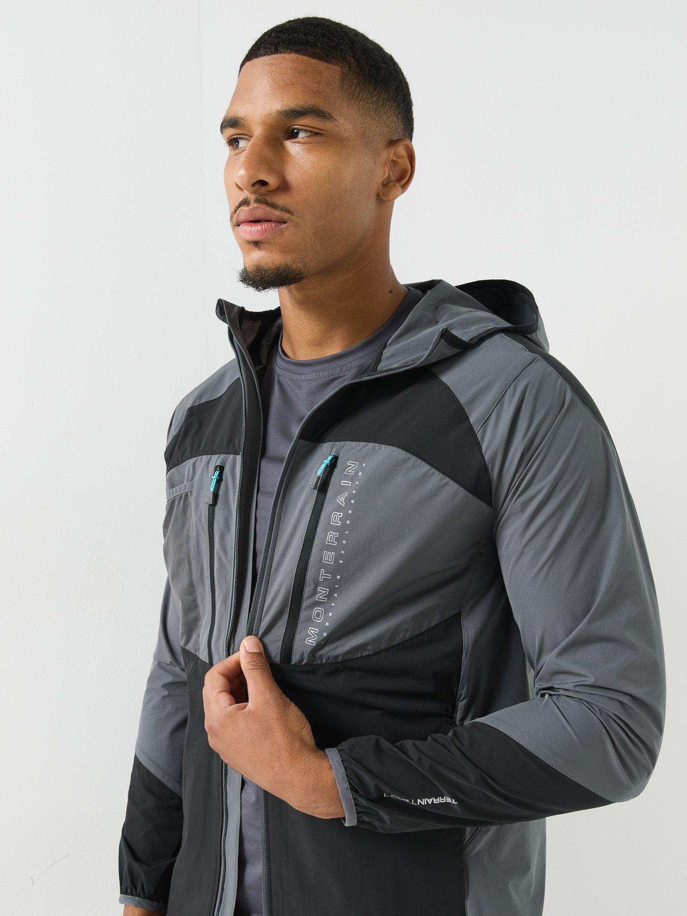 Image 4 of 6 of Monterrain Mens Woven Full Zip Hooded Jacket - Grey