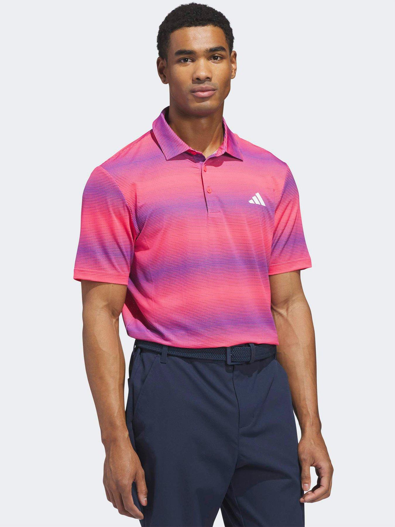 adidas Men's Ultimate365 Mesh Climacool Golf Polo Shirt - Pink