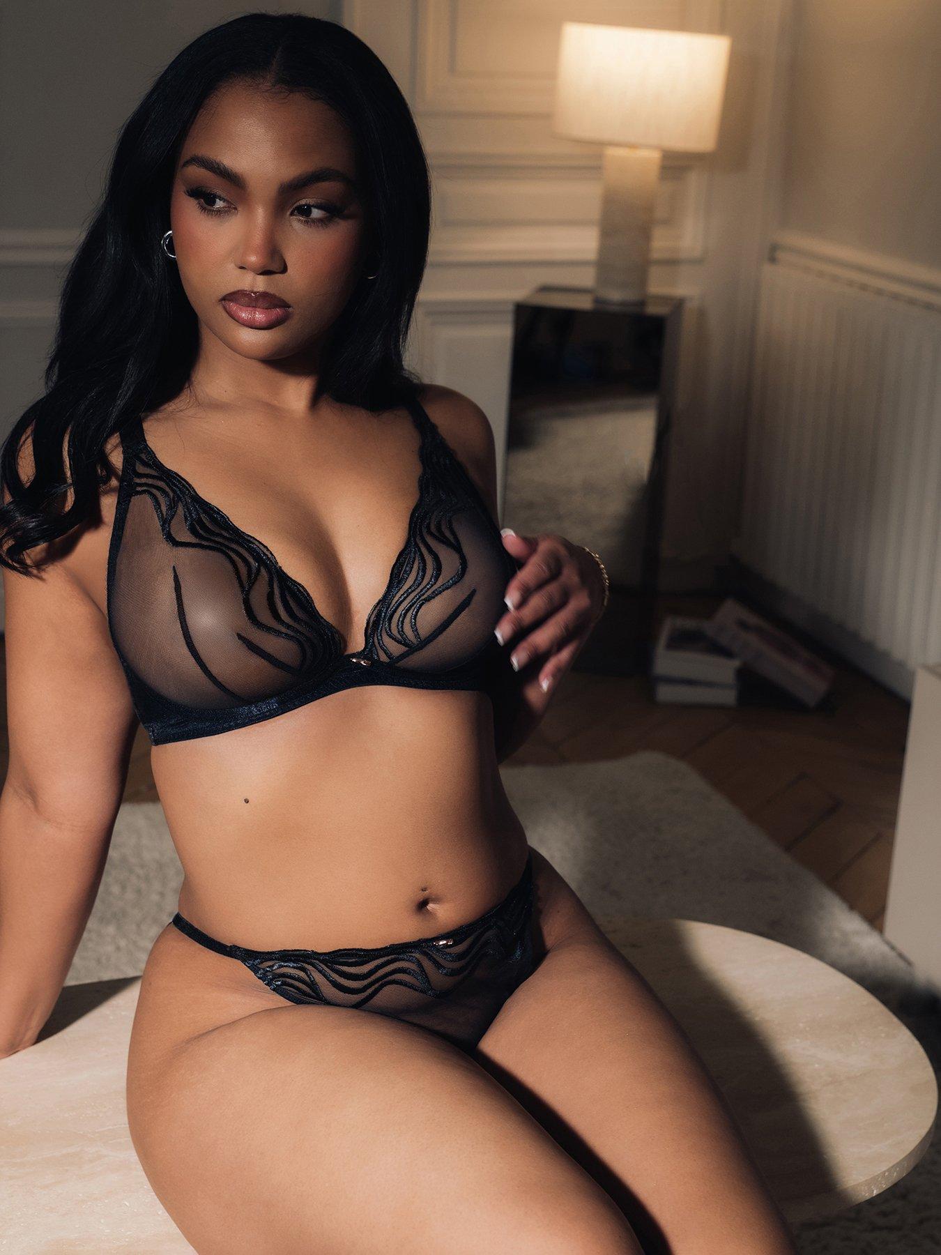 Image 1 of 6 of Curvy Kate Scantilly By Curvy Kate Intoxicated Tanga Brief - Black