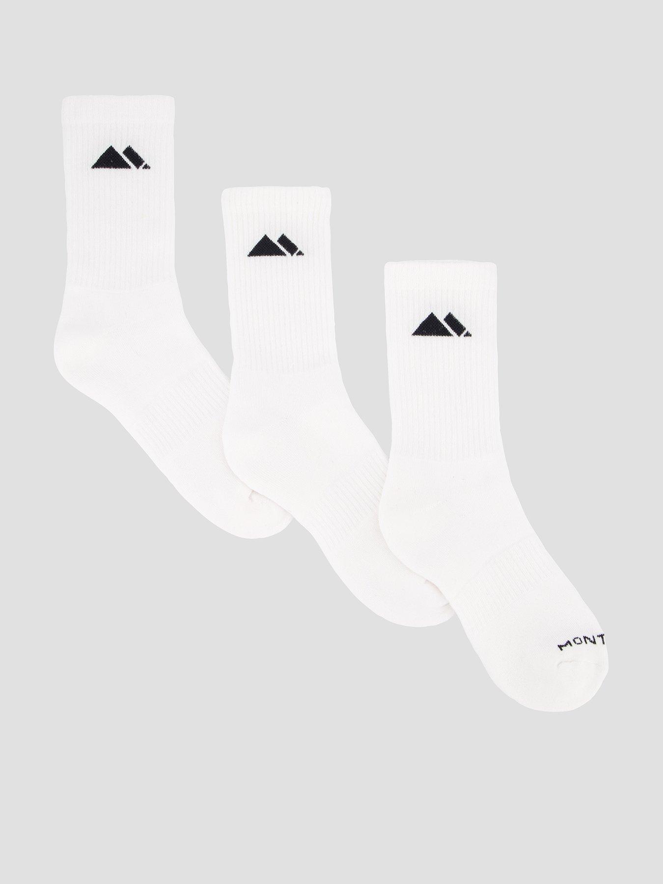 Monterrain Mens Form Core Cushion Crew Sock X3 Pack - White