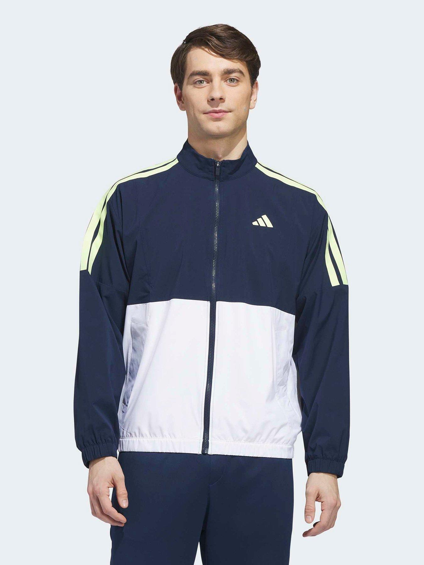 adidas Mens Golf Windbreaker Full Zip Jacket - Navy