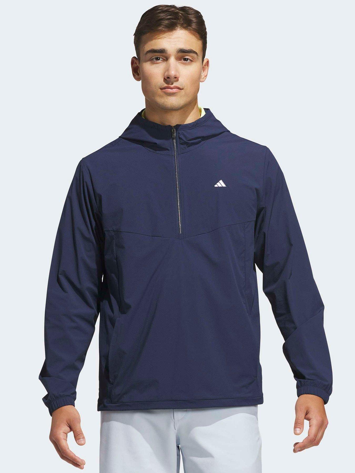 adidas Men's Ultimate365 Durable Water-Repellent Wind Quarter-Zip Golf Sweatshirt - Navy