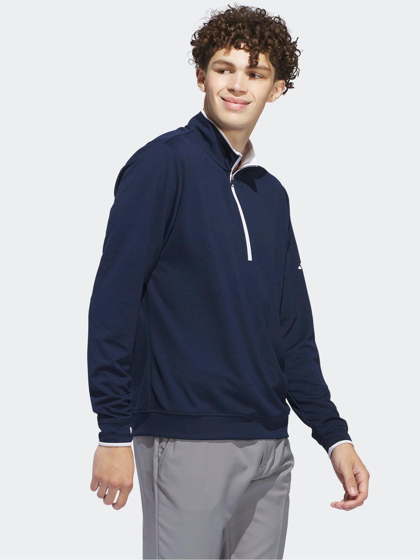 Image 3 of 5 of adidas Mens Golf Lightweight Quarter Zip - Navy