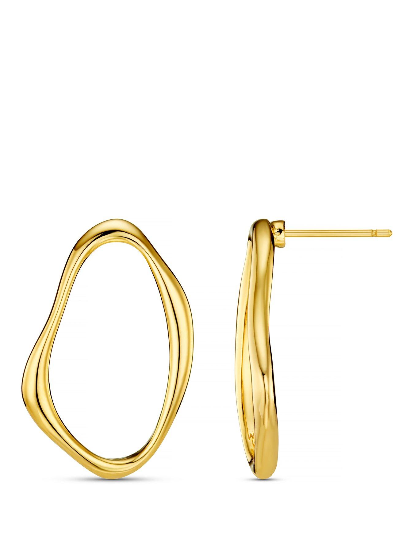 Image 1 of 2 of Orelia Open  Oval Stud Earrings