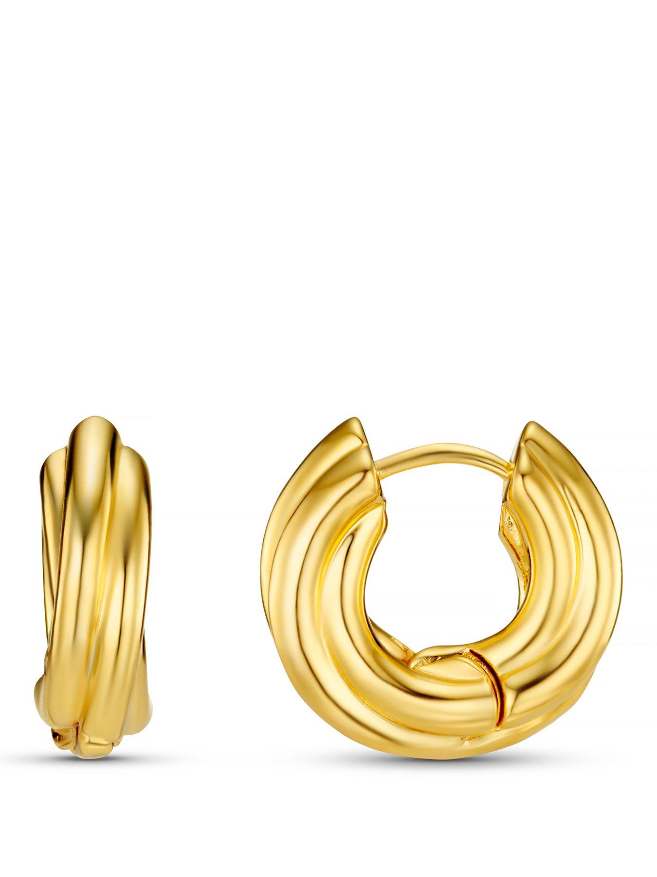 Image 1 of 3 of Orelia Chubby Intertwined Hoop Earrings