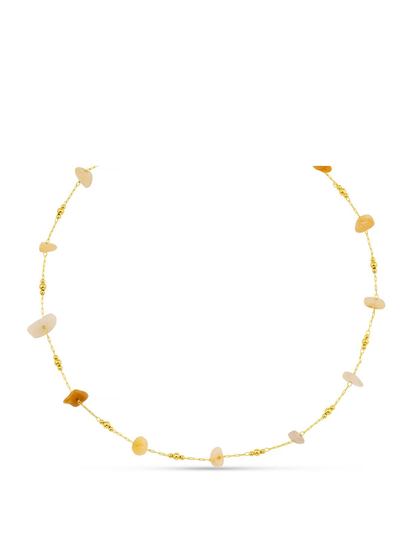 Orelia Mixed Semi Chip & Bead Necklace