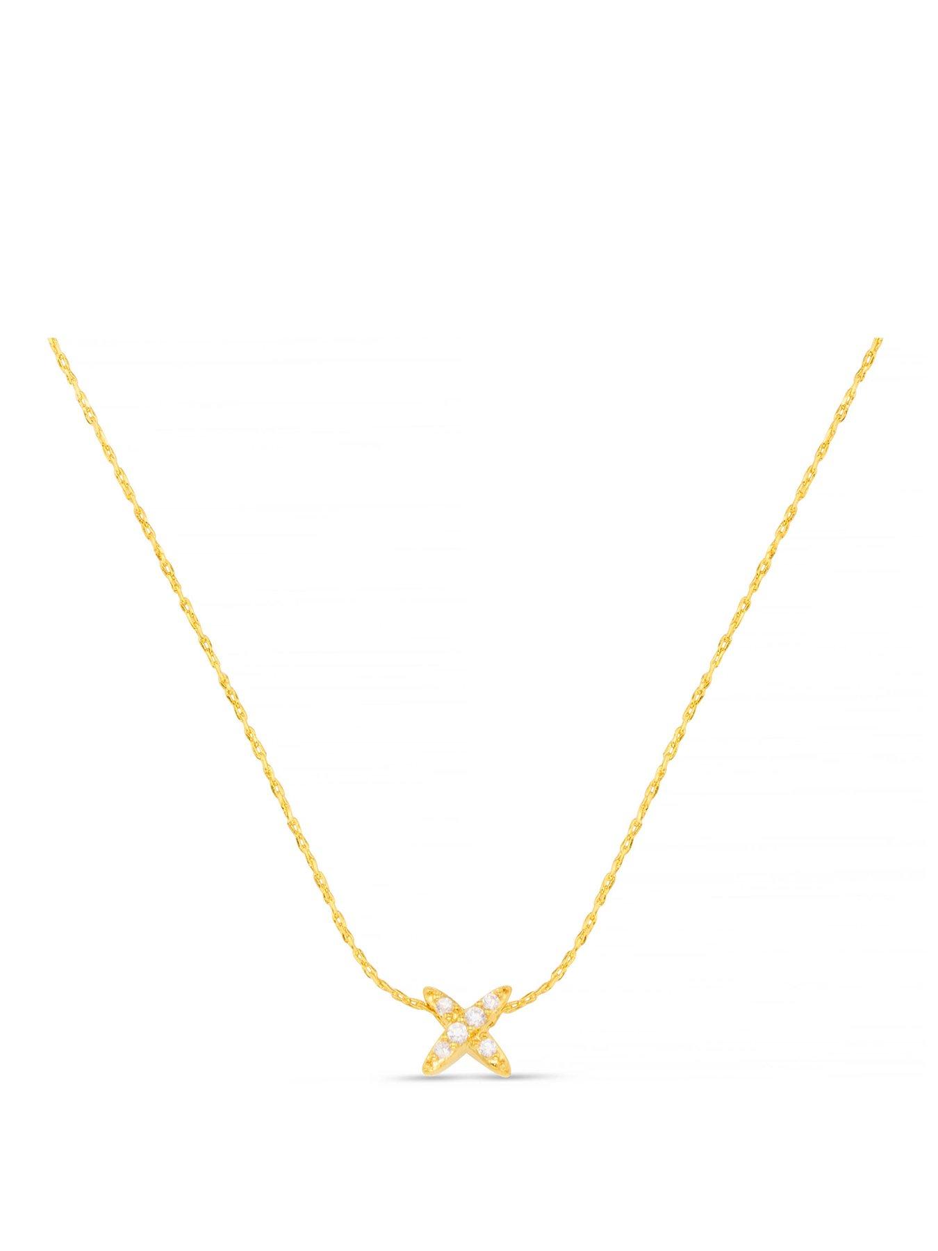 Orelia Fine Pave Cross Collar Necklace