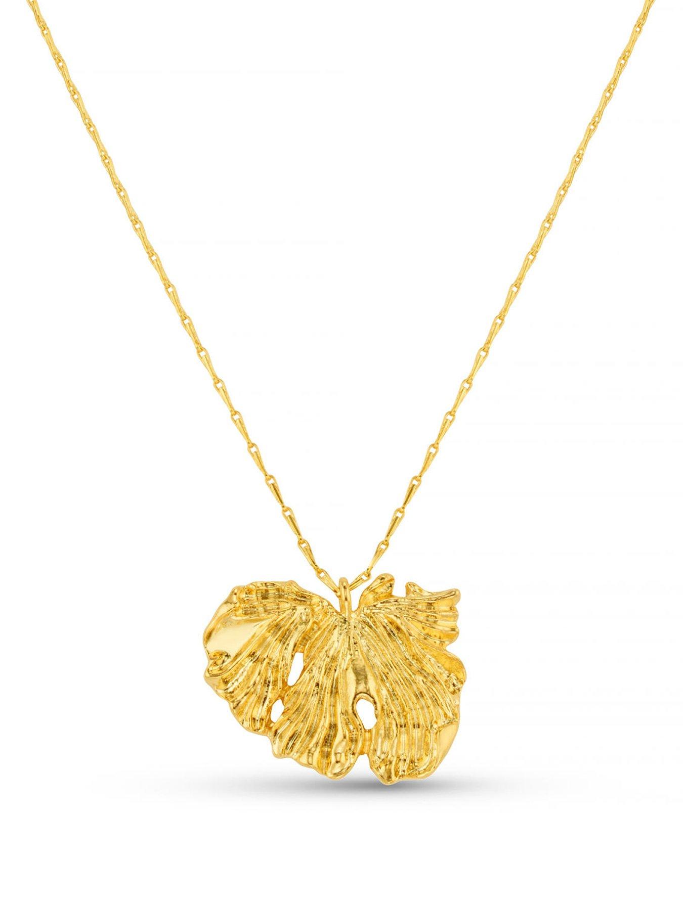 Image 1 of 5 of Orelia Molten Leaf Charm Necklace