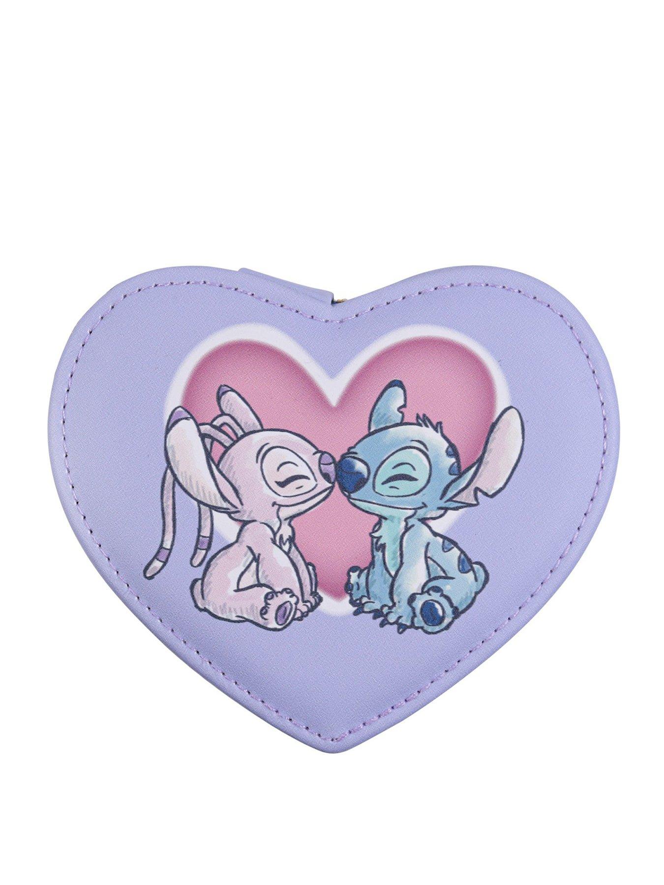 Image 1 of 4 of Disney Stitch &amp; Angel Zip Up Love Heart Jewellery Box