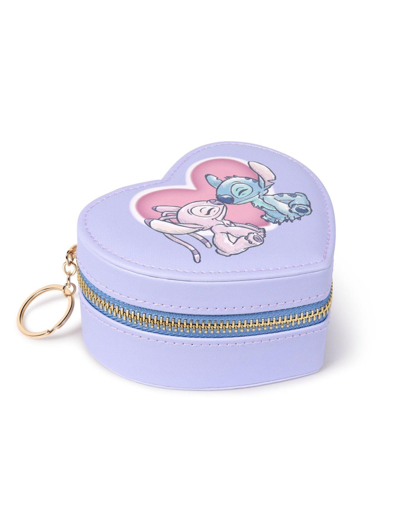 Image 2 of 4 of Disney Stitch &amp; Angel Zip Up Love Heart Jewellery Box