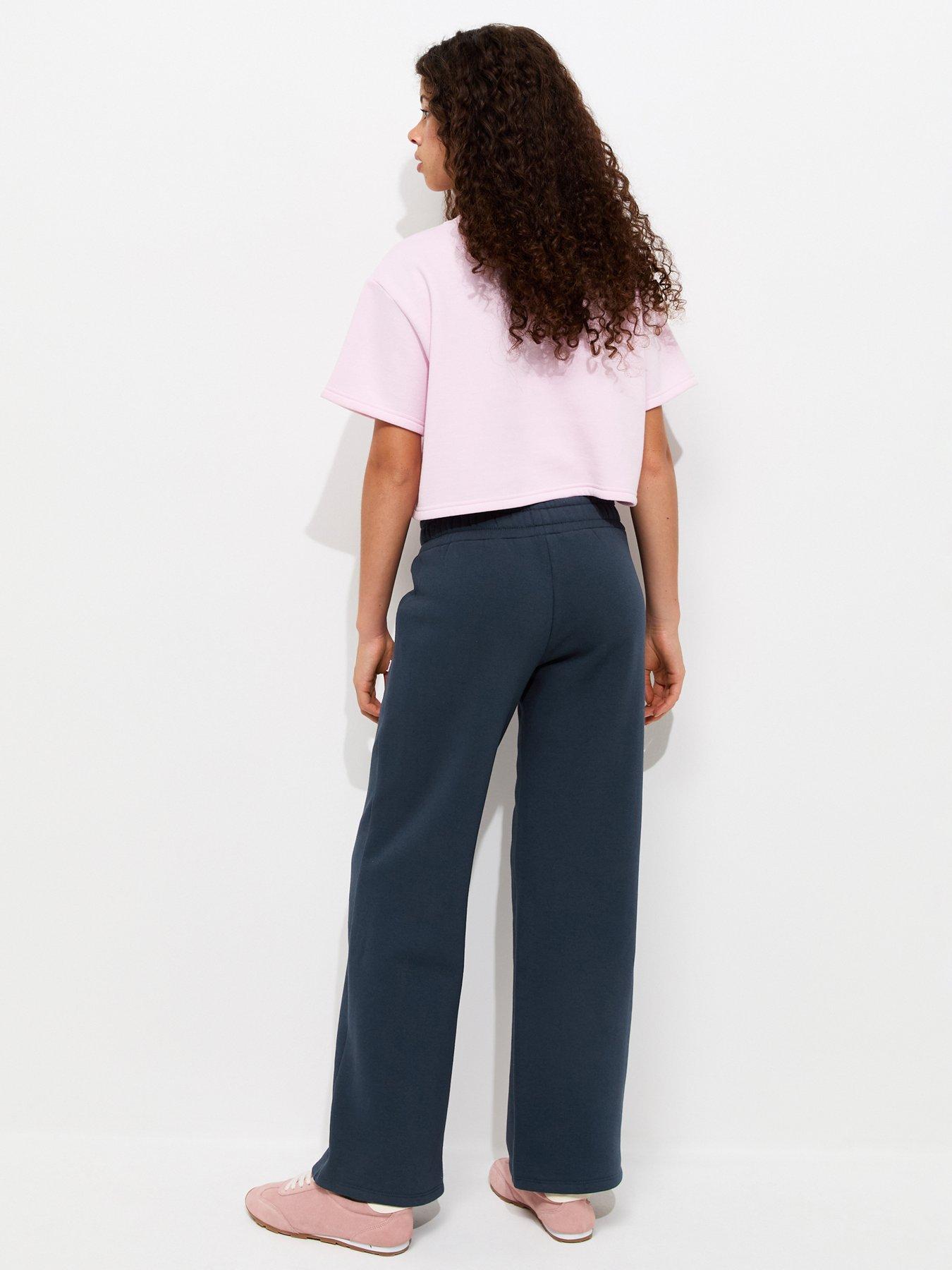 Image 2 of 5 of New Look 915 Girls Navy Cotton Rich Logo Patch Straight Leg Joggers