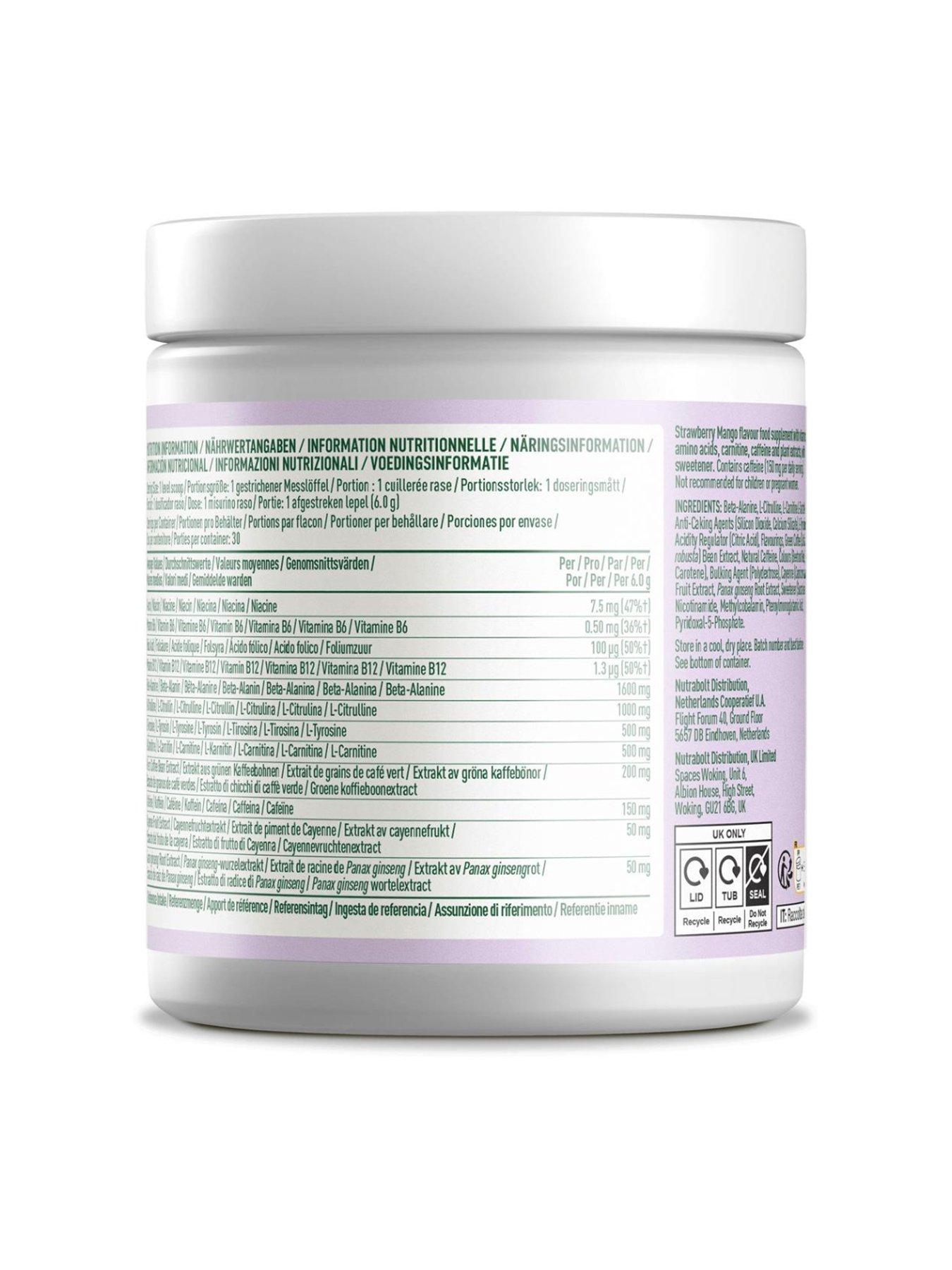 Image 3 of 3 of Bloom Pre-Workout - Strawberry Mango - 186g