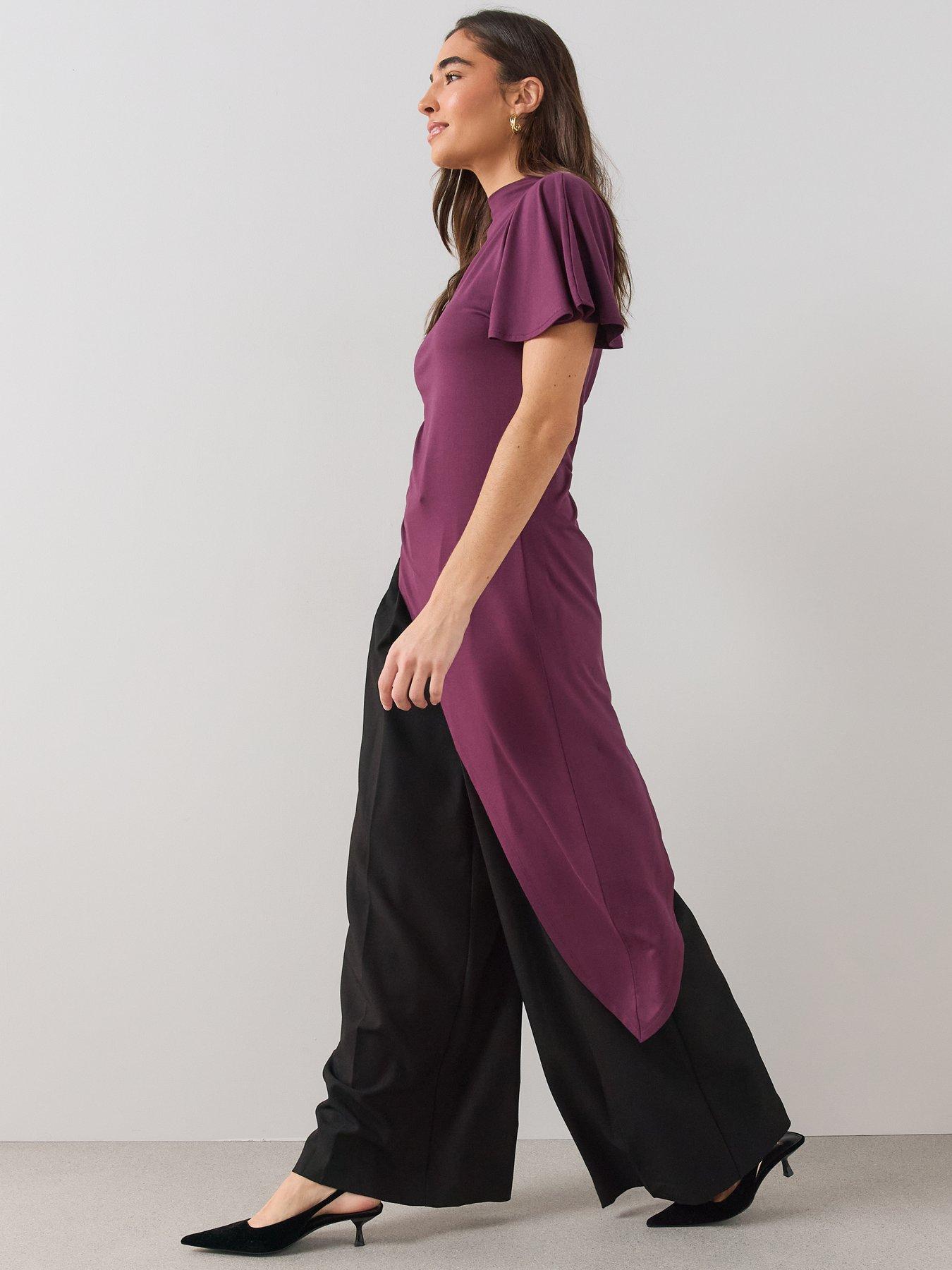 Image 5 of 7 of The Very Collection Womens High Neck Asymmetric Longline Blouse - Red