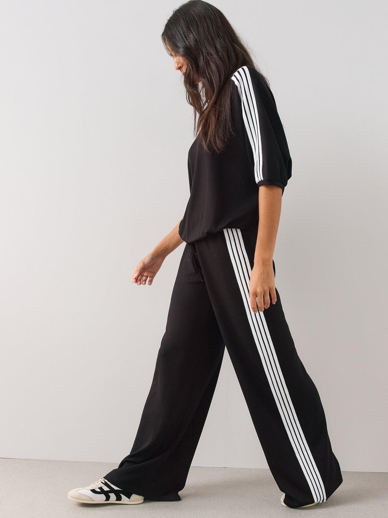 Image 6 of 6 of The Very Collection Women's Side Stripe Wide Leg Trousers Co ord - Black