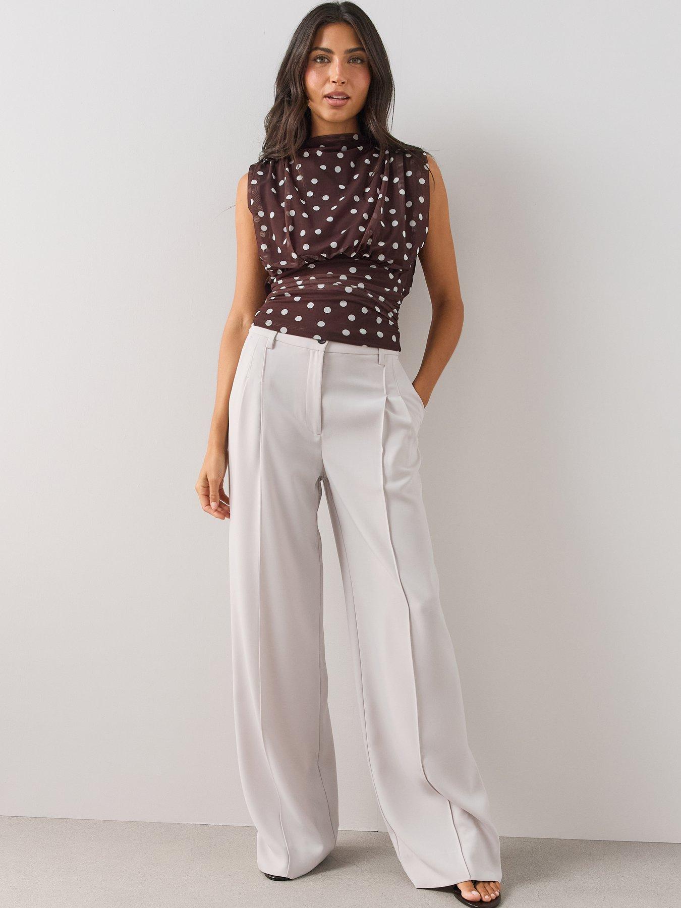 Image 3 of 6 of The Very Collection Ruched Waist Mesh Top - Brown