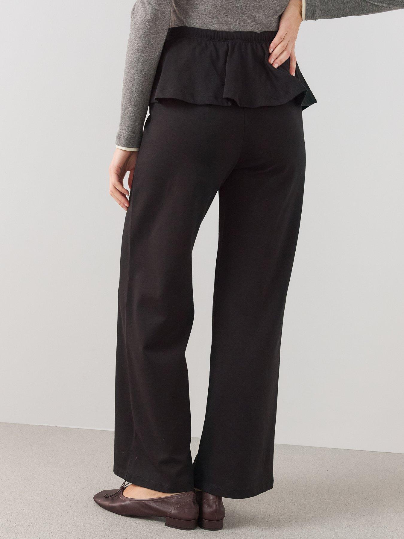 Image 2 of 5 of The Very Collection Frill Wide Leg Trouser&nbsp;- Black