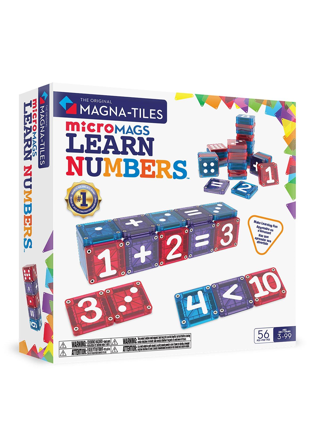 Magna Tiles The Original MAGNA - TILES microMAGS LEARN Numbers 56-Piece Magnetic Construction Set