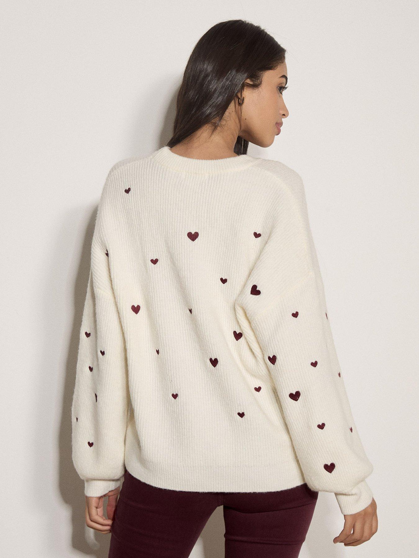 Image 2 of 4 of Apricot Embroidered Heart Jumper - Cream