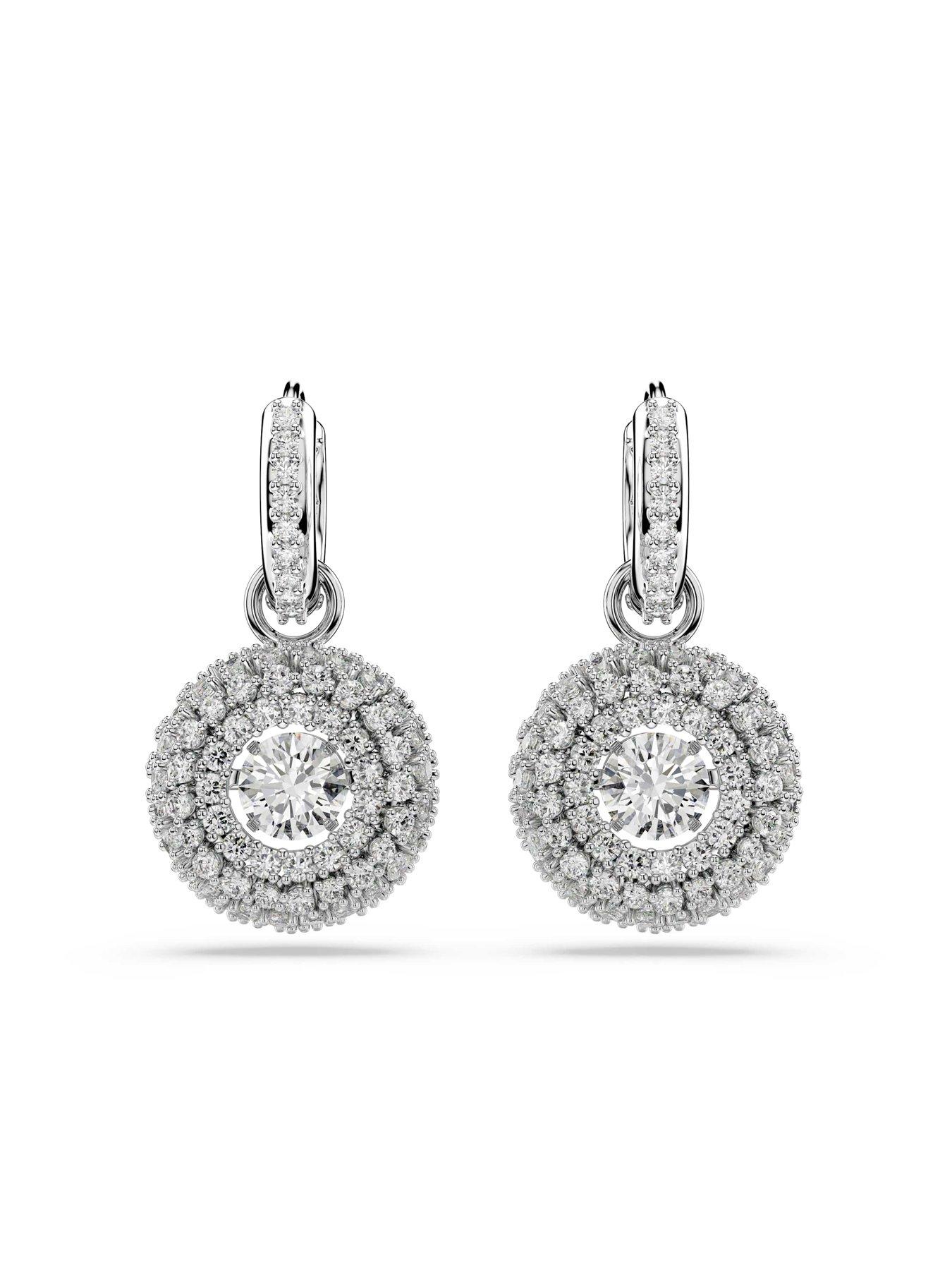Image 2 of 5 of Swarovski Sublima Drop Earrings - Silver
