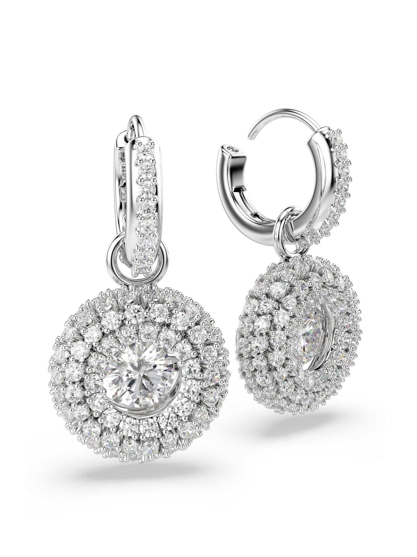Image 3 of 5 of Swarovski Sublima Drop Earrings - Silver