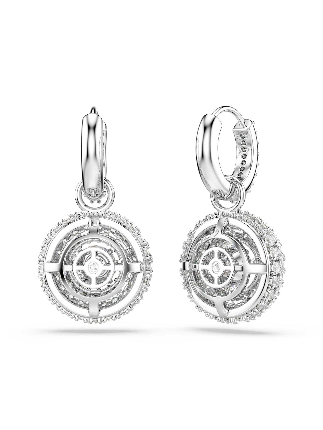 Image 4 of 5 of Swarovski Sublima Drop Earrings - Silver