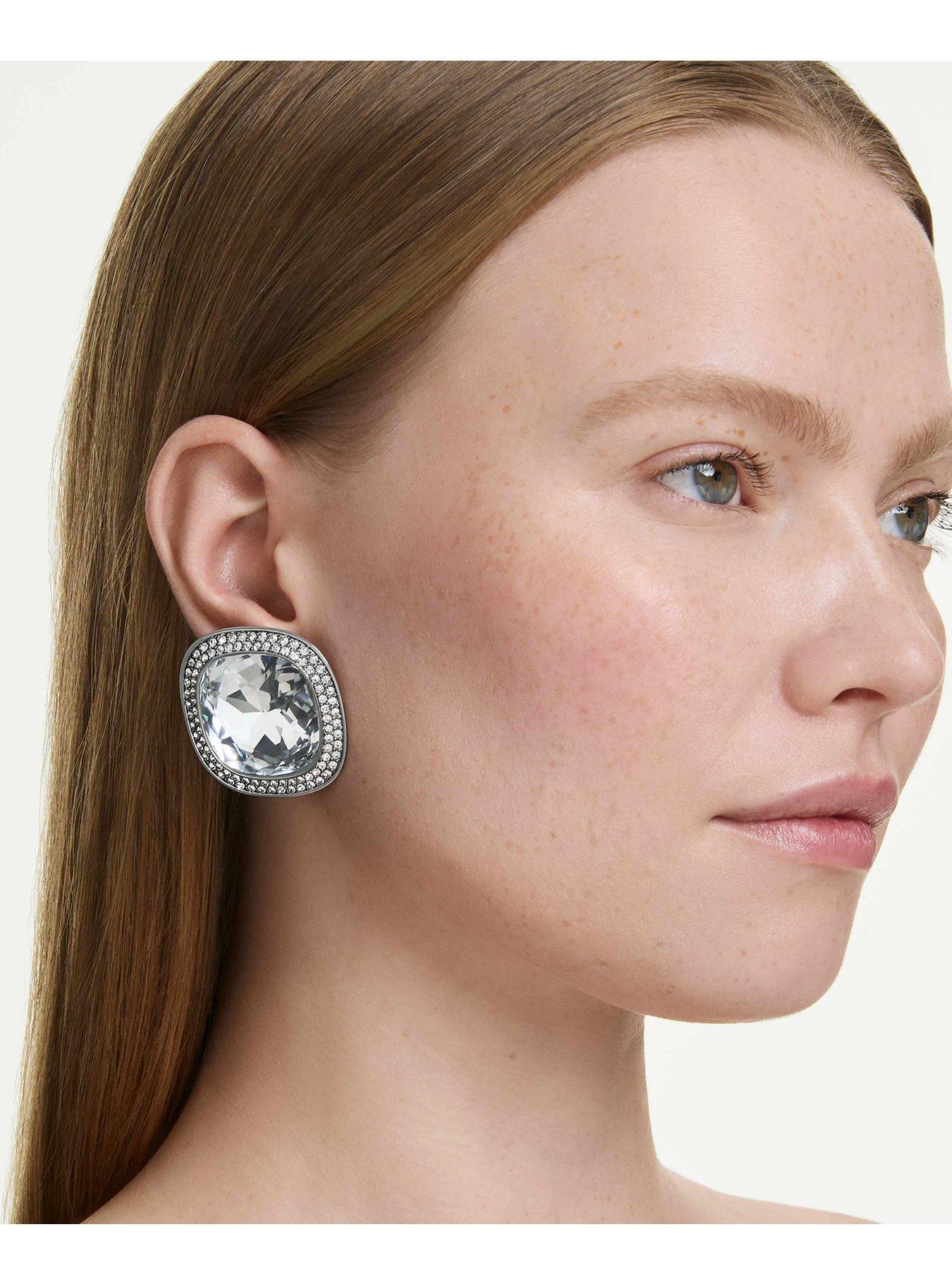 Image 1 of 6 of Swarovski Una Angelic Clip Earrings - Silver