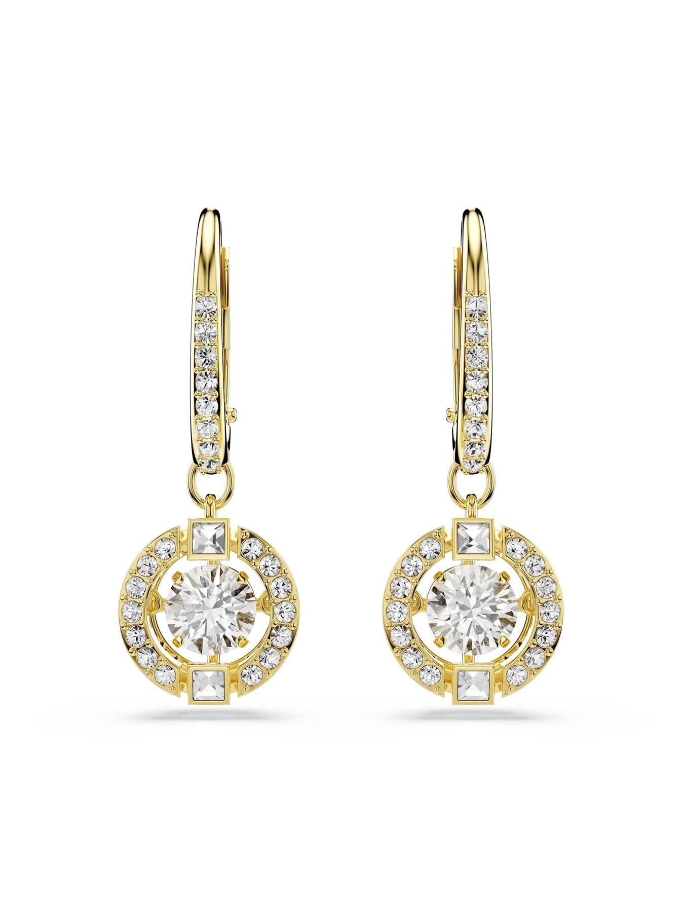 Image 2 of 5 of Swarovski Una Angelic Drop Earrings - Gold