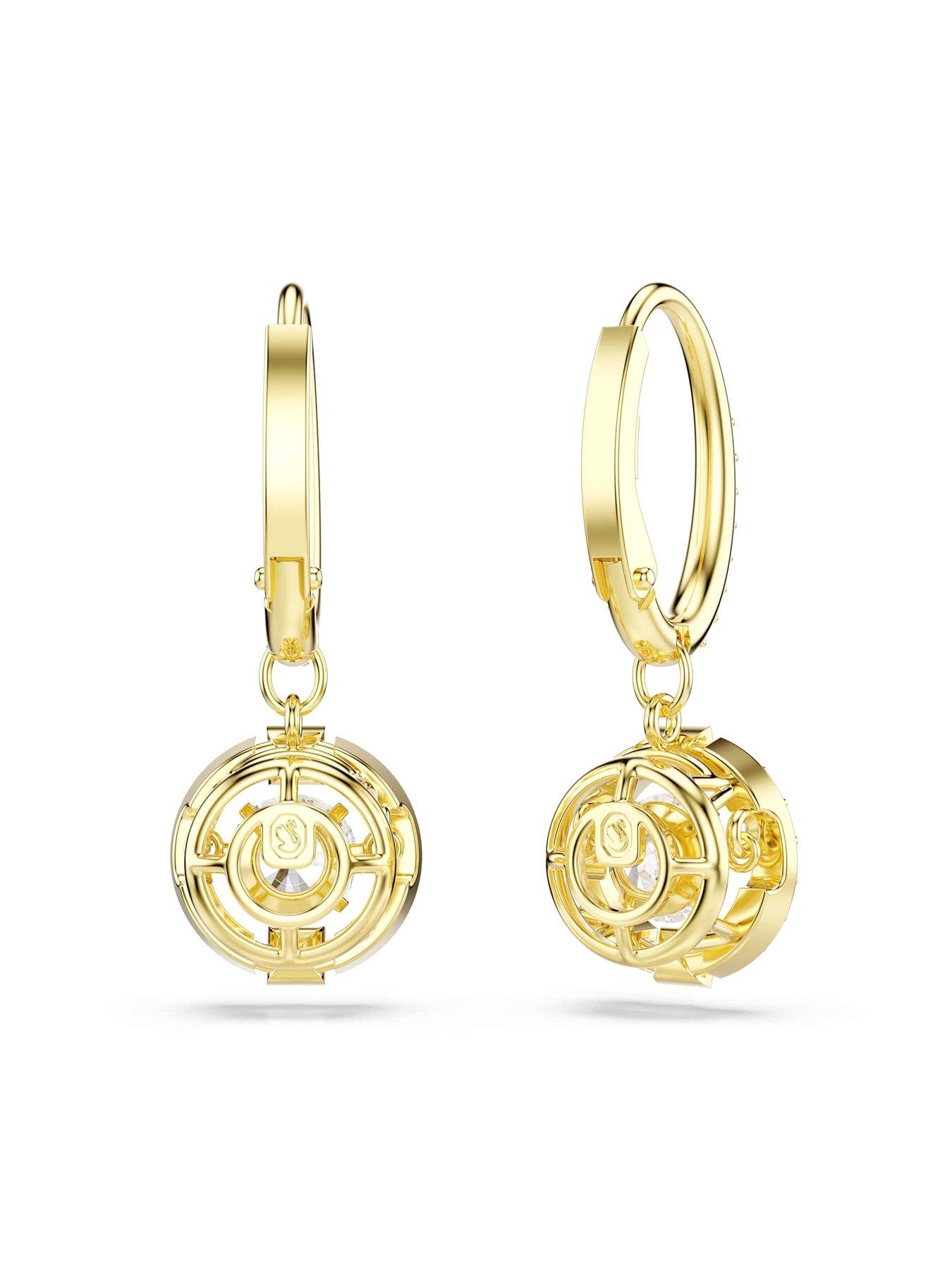 Image 4 of 5 of Swarovski Una Angelic Drop Earrings - Gold