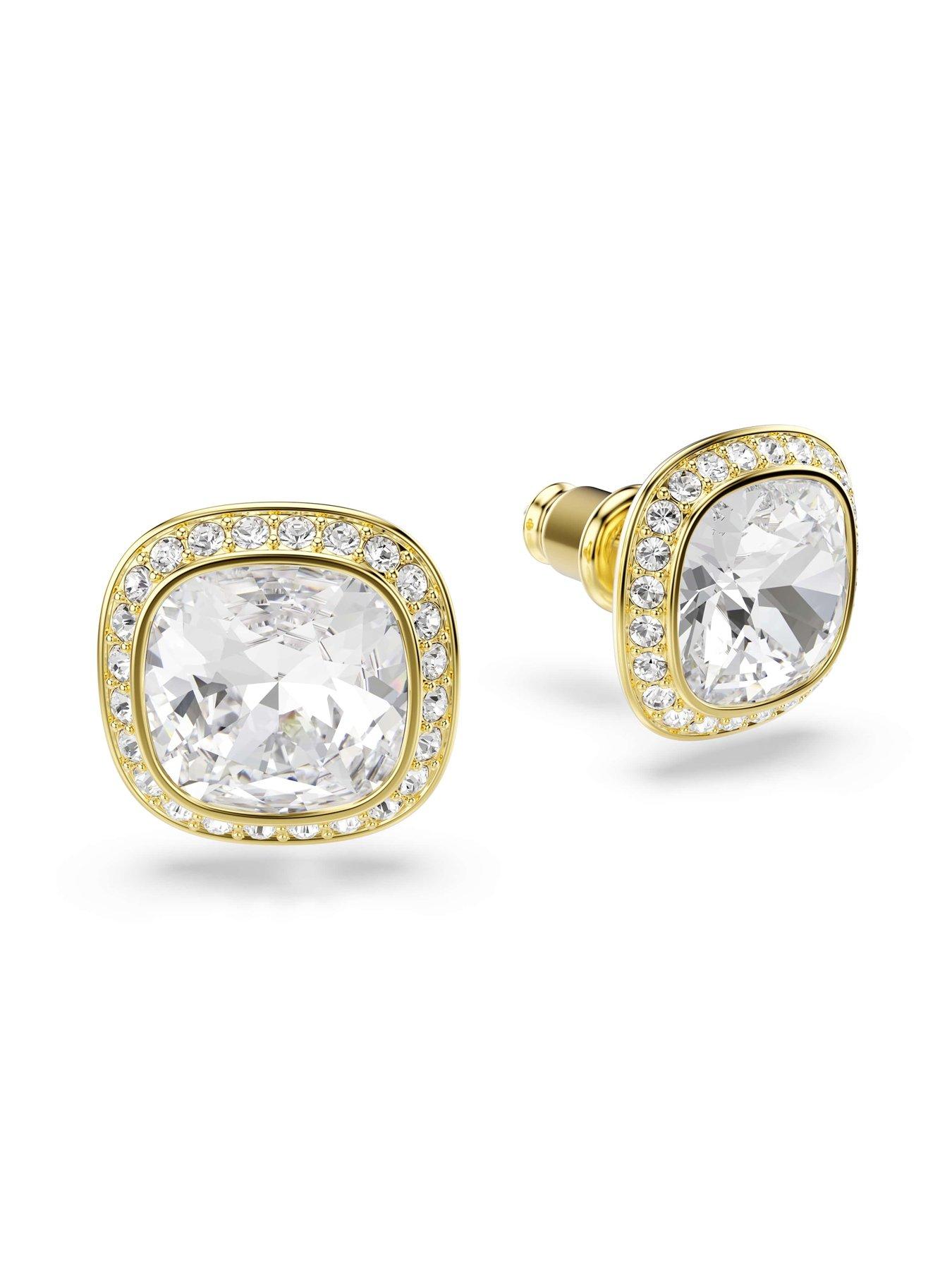 Image 3 of 5 of Swarovski Una Angelic Stud Earrings - Gold