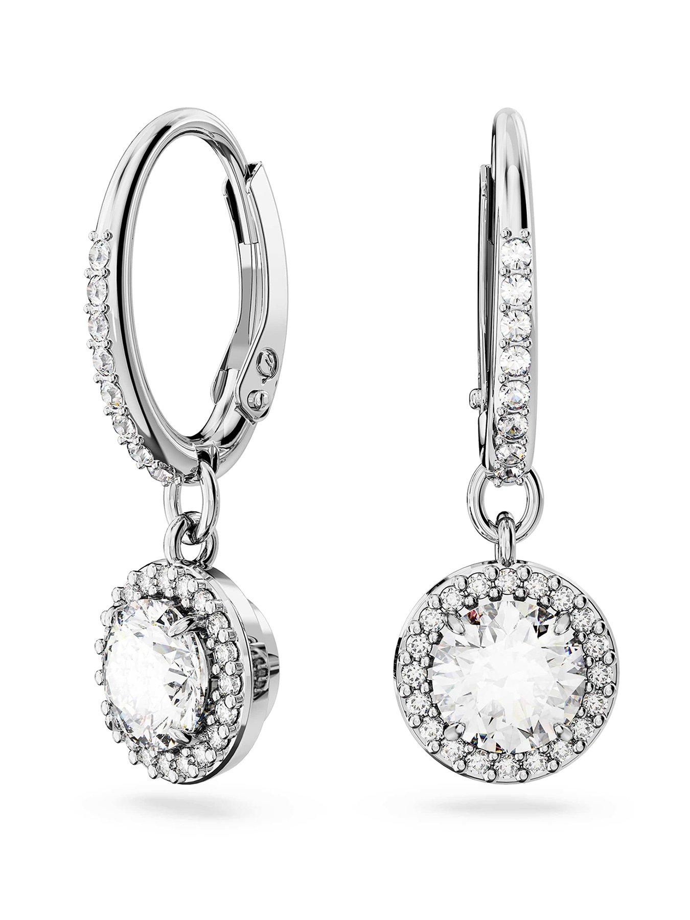 Swarovski Una Angelic Drop Earrings - Silver
