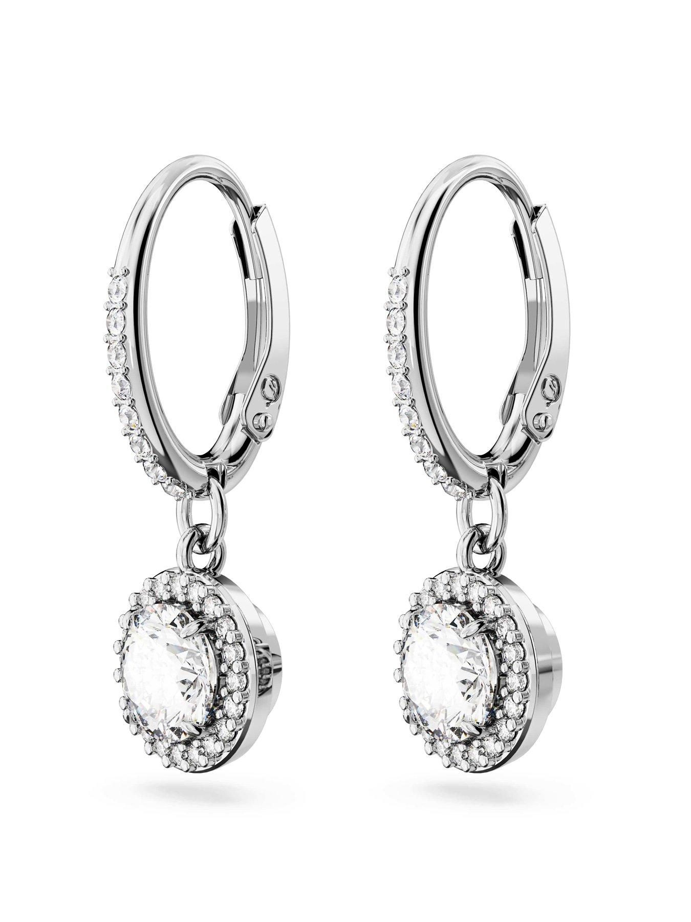 Image 3 of 5 of Swarovski Una Angelic Drop Earrings - Silver