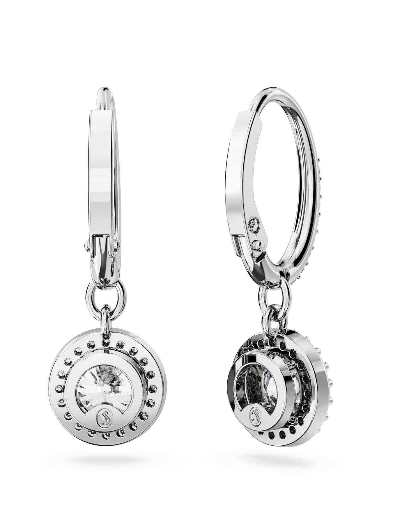 Image 4 of 5 of Swarovski Una Angelic Drop Earrings - Silver