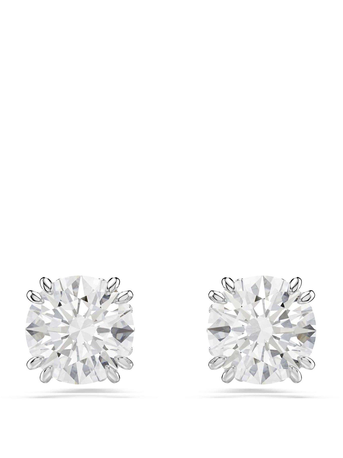 Swarovski Stilla Stud Earrings - Silver