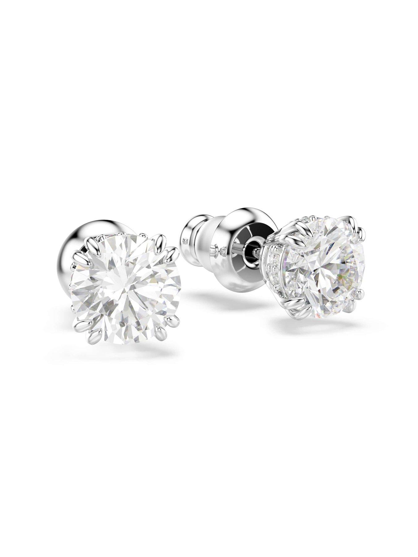 Image 3 of 5 of Swarovski Stilla Stud Earrings - Silver