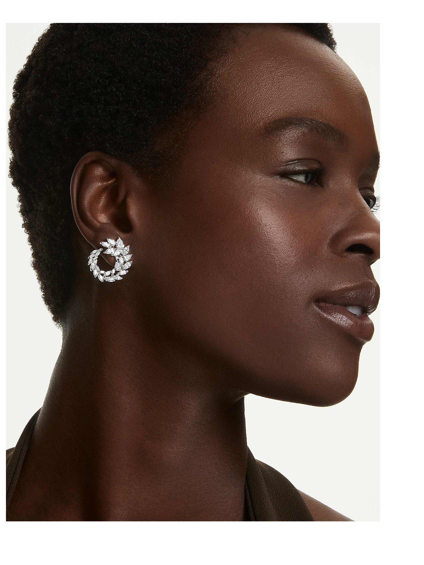 Image 1 of 5 of Swarovski Mesmera Hoop Earrings - Silver