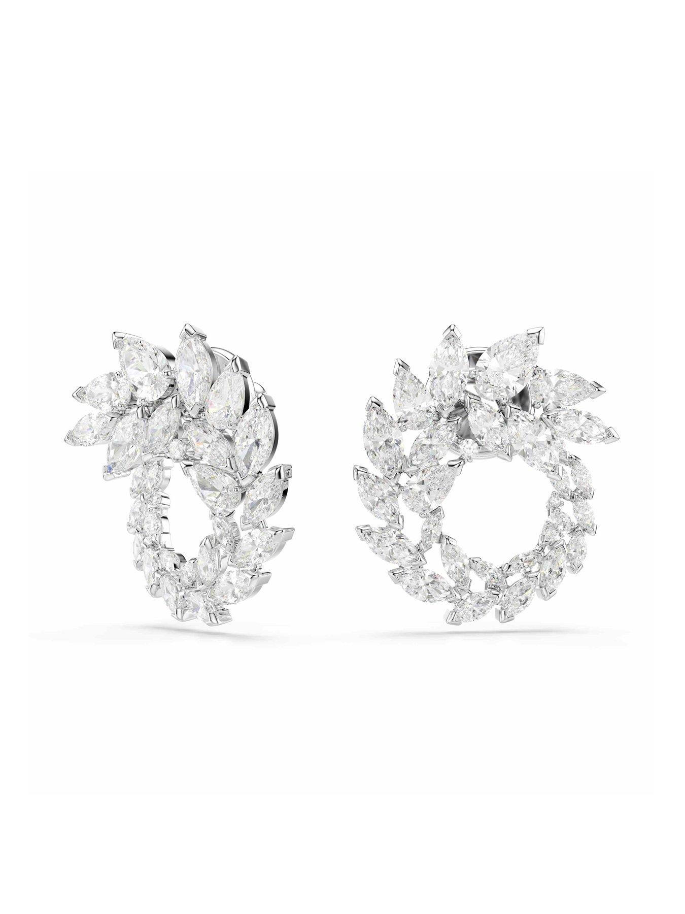 Image 2 of 5 of Swarovski Mesmera Hoop Earrings - Silver