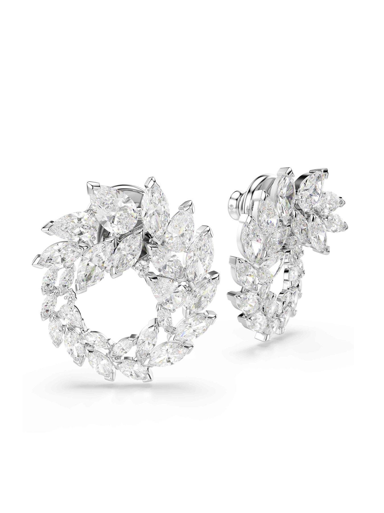 Image 3 of 5 of Swarovski Mesmera Hoop Earrings - Silver