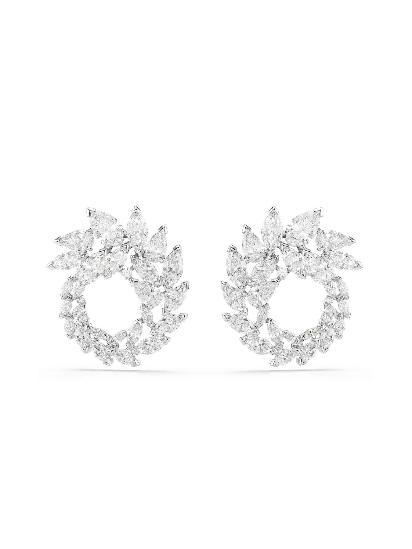 Image 5 of 5 of Swarovski Mesmera Hoop Earrings - Silver